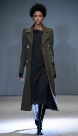 Tibi ADMIRAL OVERCOAT loden green. Long military coats | women’s luxury overcoats | stylish winter fashion | smart outerwear
