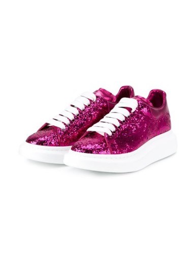 ALEXANDER MCQUEEN extended sole sneakers ~ purple sequin trainers ~ designer sports shoes ~ casual weekend luxe ~ sequins - flipped