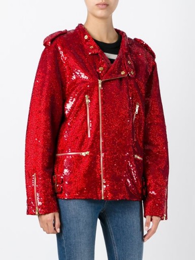 ASHISH sequin biker jacket ~ red sequins ~ shimmering jackets ~ designer fashion