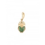 AURELIE BIDERMANN Mini Scarab Diamond Pendant. Small insect pendants | fine jewelry | diamonds | green tsavolite gemstone jewellery | gemstones | 18kt yellow gold