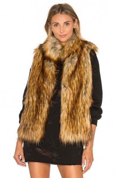 BB DAKOTA ~ COLTON FAUX FUR VEST in red fox. Chic fluffy vests | glamorous gilets | sleeveless winter jackets | Warm Autumn outerwear - flipped