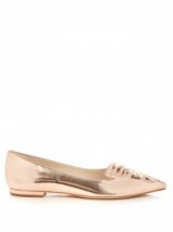 SOPHIA WEBSTER Bibi Butterfly rose gold metallic-leather pointed toe flats ~ luxe flat shoes ~ designer footwear ~ chic accessories ~ metallics