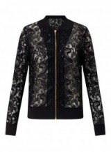 Miss Selfridge black lace bomber jacket – semi sheer jackets – autumn fashion – feminine style – casual chic