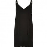 River Island black ring strap slip dress. On trend dresses | LBD | going out fashion | trending now | autumn evening wear