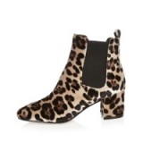 River Island brown leopard print velvet Chelsea boots – animal prints – block heel – autumn/winter footwear