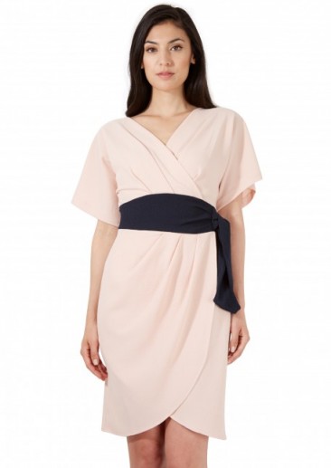 Closet Nude Kimono Wrap Skirt Dress. Belted dresses | chic style fashion
