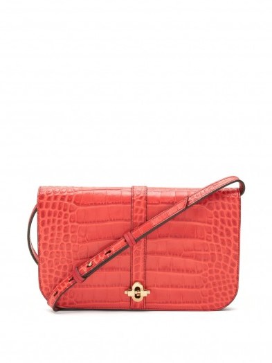 banana republic red crocodile cross body travel bag ~ pop of colour ~ perfect with jeans ~ autumn bags ~ chic & style handbags - flipped