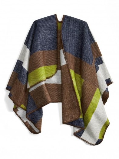 Banana Republic Dana Colorblock Poncho – autumn outerwear – colour block ponchos – stylish fashion – warm autumnal colours - flipped