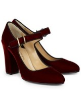 PAUL ANDREW Deep Red Velvet Suleiman Heels ~ luxe mary janes ~ mary jane shoes ~ block heel ~ high heels ~ rich Autumn colour ~ jewel tone footwear