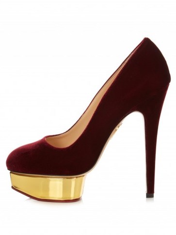 CHARLOTTE OLYMPIA Dolly burgundy velvet pumps ~ Autum/Winter 2016-17 trends ~ on-trend fashion ~ designer shoes ~ high heels - flipped