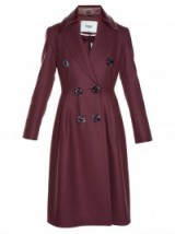 FENDI Double-breasted coat burgundy. Designer coats | womens luxe outerwear | Autumn/Winter fashion