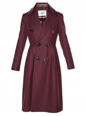 FENDI Double-breasted coat burgundy. Designer coats | womens luxe outerwear | Autumn/Winter fashion - flipped