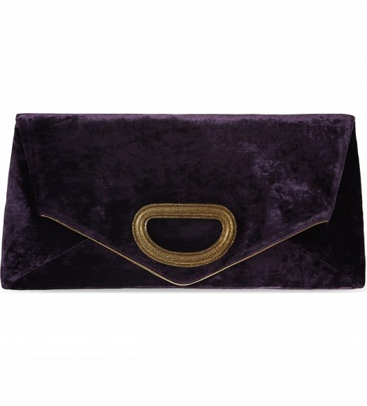 DRIES VAN NOTEN Folding purple velvet envelope clutch ~ luxe bags ~ evening handbags ~ luxurious accessories - flipped