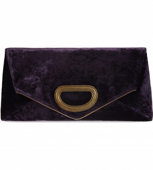 DRIES VAN NOTEN Folding purple velvet envelope clutch ~ luxe bags ~ evening handbags ~ luxurious accessories
