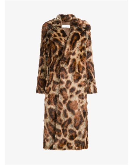 DRIES VAN NOTEN Romoli Oversized Brown & Beige Leopard Print Faux Fur Coat. Glamorous winter coats | designer outerwear | autumn tones | luxe fashion - flipped