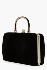 BOOHOO ELLA HANDLE DETAIL BLACK VELVET BOX CLUTCH ~ affordable accessories ~ evening bags ~ trends for Autumn/Winter 2016-2017 ~ soft fabric handbags ~ on-trend fashion