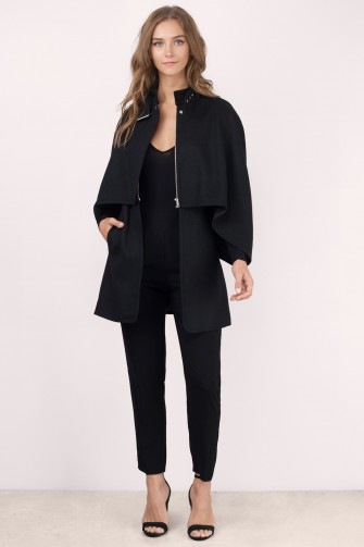 TOBI Elva black wool cape coat. Womens stylish capes | chic autumn coats | street style fashion | on trend outerwear