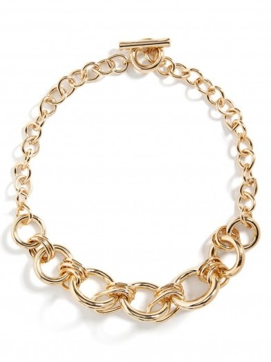 banana republic gold tone equestrian heritage chain focal necklace ~ affordable statement necklaces ~ stylish chunky fashion jewellery ~ accessories that add style - flipped