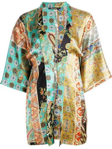ERMANNO GALLAMINI printed silk kimono. Multi-coloured prints | silky fabric | floaty jackets | women’s outerwear | luxe fashion | multicolour rich prints | kimonos - flipped