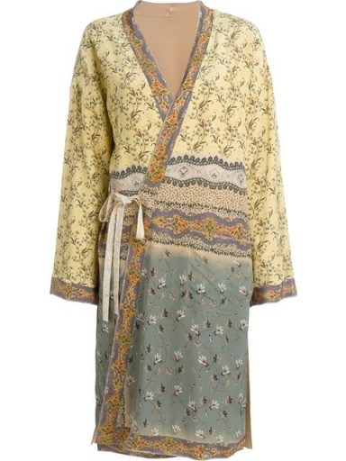 ETRO silk floral print kimono coat. Silky coats | luxe kimonos | printed outerwear | floaty jackets | wrap style fashion - flipped