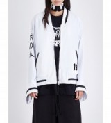 FENTY X PUMA Puma x fenty graphic-print shell jacket white/black. Japanese street culture jackets | oriental style outerwear | oversized bomber | kimono style sleeves