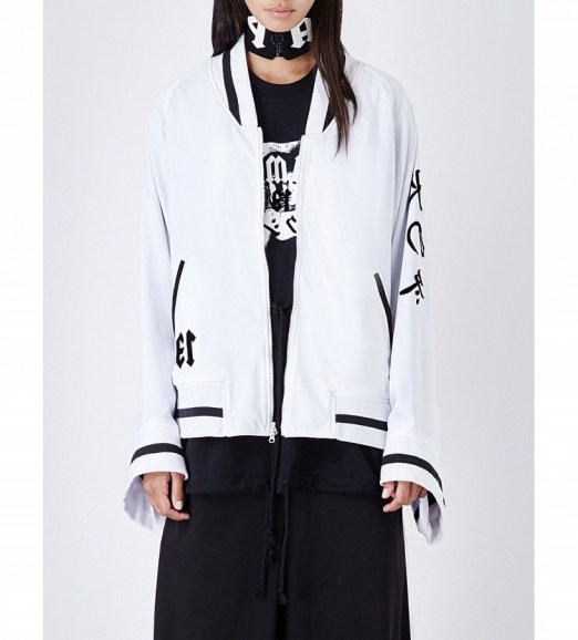 FENTY X PUMA Puma x fenty graphic-print shell jacket white/black. Japanese street culture jackets | oriental style outerwear | oversized bomber | kimono style sleeves - flipped