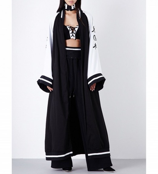 FENTY X PUMA Puma x fenty kimono shell coat. Casual fashion | Japanese inspired coats | long outerwear | oriental style | black and white - flipped