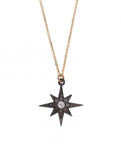 LAURA LEE Gold Northern Star Necklace ~ small pendant necklaces ~ diamond pendants ~ rough-cut diamonds ~ luxe style jewellery ~ stars ~ celestial jewelry - flipped
