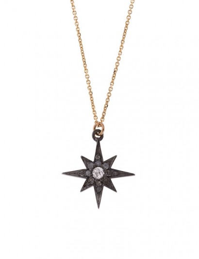 LAURA LEE Gold Northern Star Necklace ~ small pendant necklaces ~ diamond pendants ~ rough-cut diamonds ~ luxe style jewellery ~ stars ~ celestial jewelry