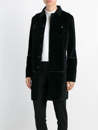 HELMUT LANG VINTAGE black velvet coat ~ designer coats ~ fashion trends for Autumn/Winter 2016-2017 - flipped