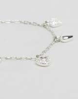Juicy Couture Silver-tone Champagne Ombre Heart & Chain Bracelet ~ crystal hearts ~ fashion jewellery ~ charm bracelets ~ charms