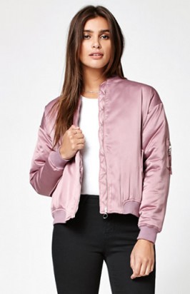 Kendall & Kylie Lilac Padded Bomber Jacket. Casual on-trend fashion | jackets trending now | weekend clothing