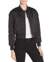 KENDALL + KYLIE Quilted Bomber Jacket in black – autumn jackets – casual winter outerwear – on trend fashion