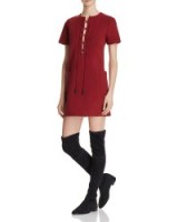 KENDALL + KYLIE Safari Lace-Up Dress bordeaux – dark red day dresses – autumn / winter fashion – casual style clothing – shift – fashion