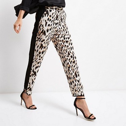 River Island leopard print pyjama pants. Womens animal printed trousers | on trend fashion - flipped