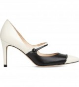 LK BENNETT Laylah leather mary-jane pumps – ivory & black shoes – mary janes – pointed toe high heels