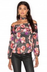 LPA Top 34 Romantic Rose ~ floral print off the shoulder tops ~ bardot style fashion