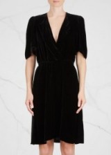 ISABEL MARANT ÉTOILE Lynna black velvet dress ~ wrap style dresses ~ lbd ~ designer fashion