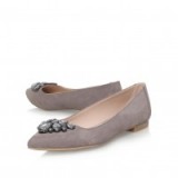 Carvela Kurt Geiger ~ MANIC grey embellished flats. Womens flat shoes | jewelled | jewel enbellishments | chic footwear