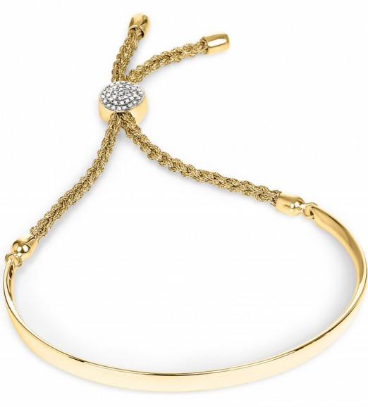 MONICA VINADER Fiji 18ct gold-plated and pavé-diamond friendship bracelet. Contemporary style bracelets | modern jewellery | diamonds | luxe accessories