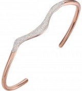 MONICA VINADER Riva wave 18ct rose-gold vermeil pavé diamond cuff. Modern style bracelets | slim cuffs | contemporary jewellery | luxe accessories