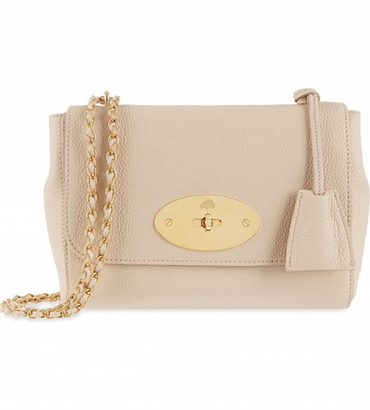 MULBERRY Lily Soft grained leather shoulder bag with gold chain strap ...