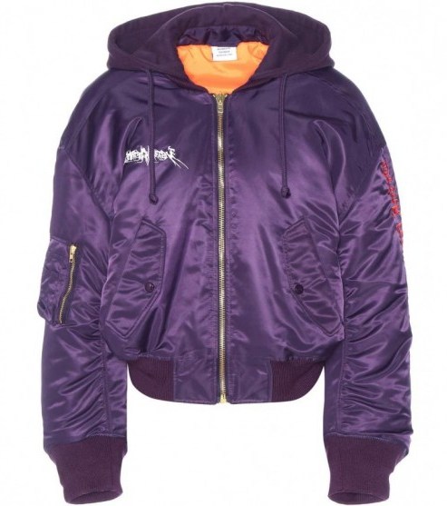 VETEMENTS Printed jacket purple. Urban style fashion | casual designer jackets | on-trend streetwear - flipped