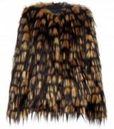 DRIES VAN NOTEN Black & Camel Short faux fur jacket. Luxe autumn/winter jackets | chic outerwear | glamorous fashion | designer clothing