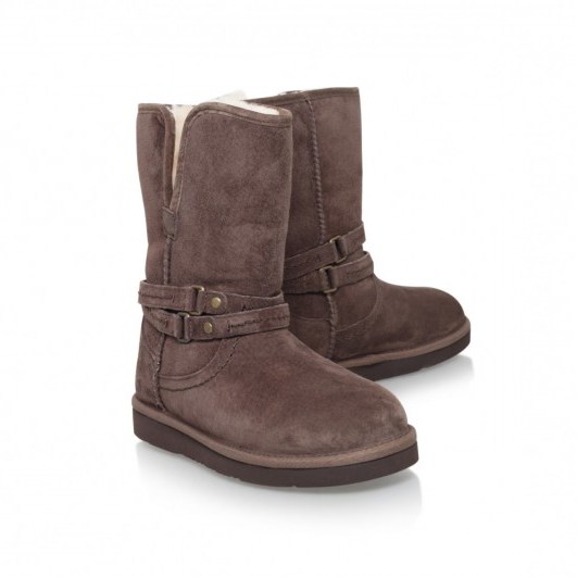 UGG Australia Palisade dark brown suede boots – warm ankle boots – UGGs sheepskin boot – Winter footwear – casual street style fashion - flipped