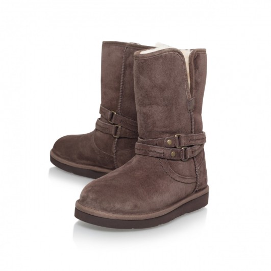 UGG Australia Palisade dark brown suede boots – warm ankle boots – UGGs sheepskin boot – Winter footwear – casual street style fashion