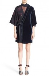 3.1 Phillip Lim Velvet Patchwork Kimono Dress in Sapphire…..love this stylish looking dress, it’s so feminine with the floral sequins combined with the luxurious velvet ~ designer luxury dresses ~ luxe fashion