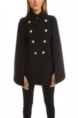 Pierre Balmain Cape black. Chic capes | Autumn/Winter fashion | designer outerwear | statement coats