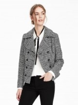 Banana Republic Black & White Plaid Double Breasted Jacket – autumn jackets – checked pattern – smart outerwear – stylish fashion