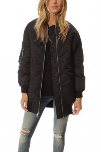 R13 Cape Flight Bomber black. Oversized casual jackets | cool style fashion | warm coats | designer outerwear - flipped